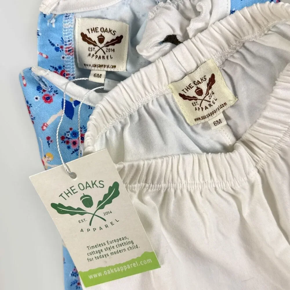 NWT The Oaks Apparel Girl's Dancing Ballerina 2 Piece Bloomer Set Blue Size 6M